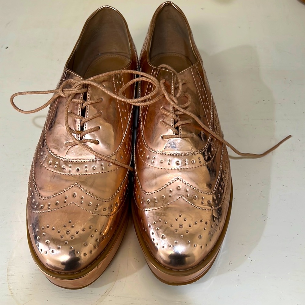 Rose gold platform shoes women’s size 8.5